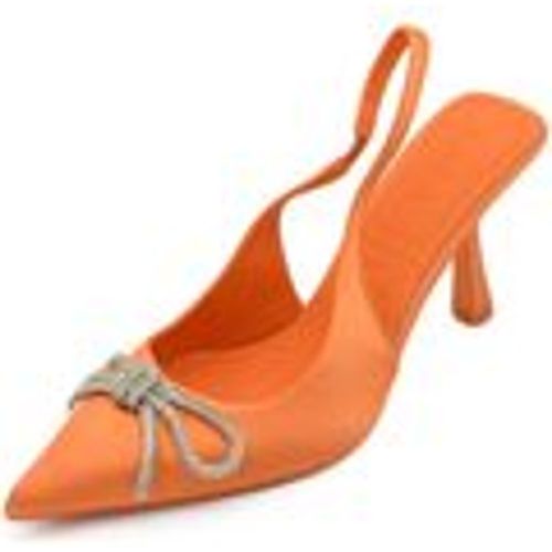 Scarpe Decollete' donna gioiello elegante fiocco strass in raso aranci - Malu Shoes - Modalova