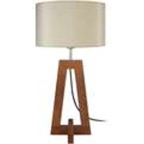 Lampade d’ufficio lampada da comodino tondo legno scuro e crema - Tosel - Modalova