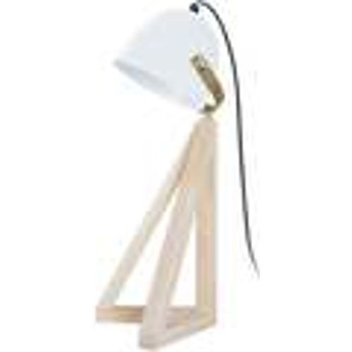 Lampade d’ufficio Lampada da scrivania tondo legno naturale e bianco - Tosel - Modalova