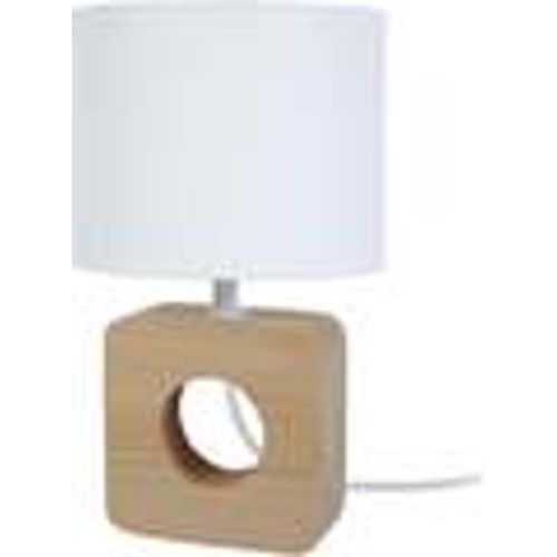 Lampade d’ufficio lampada da comodino tondo legno naturale e bianco - Tosel - Modalova