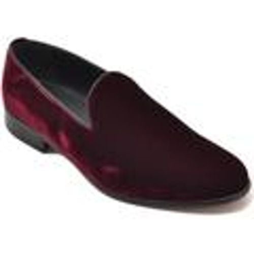 Scarpe Mocassino uomo liscio classico vera pelle scamosciata bordeaux - Malu Shoes - Modalova