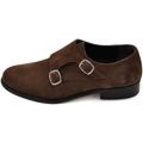 Classiche basse Scarpe uomo doppia fibbia eleganti vera pelle scamosciata marro - Malu Shoes - Modalova