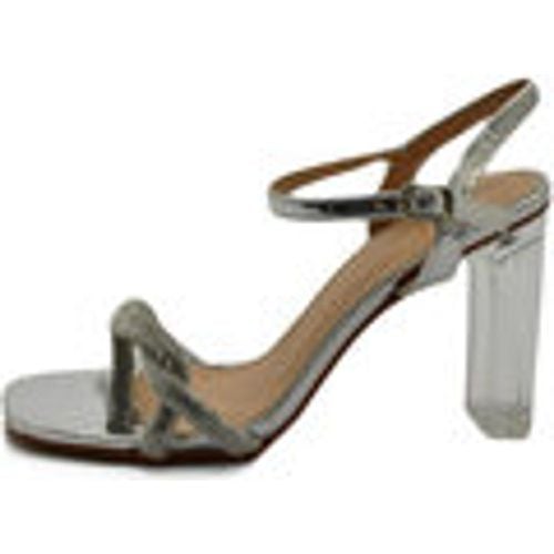 Sandali Sandalo donna gioiello argento con strass tacco trasparente lar - Malu Shoes - Modalova