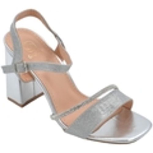 Sandali Scarpe sandalo donna argento pelle con fasce a incrocio satinat - Malu Shoes - Modalova