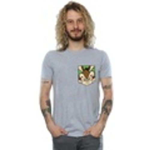 T-shirts a maniche lunghe Wile E Coyote Face Faux Pocket - Dessins Animés - Modalova