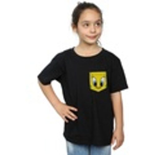 T-shirts a maniche lunghe Tweety Pie Face Faux Pocket - Dessins Animés - Modalova