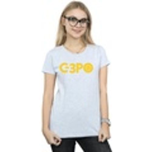 T-shirts a maniche lunghe The Rise Of Skywalker C-3PO Text Logo - Disney - Modalova