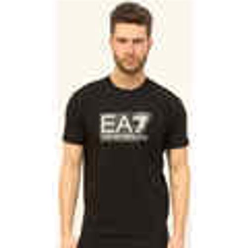 T-shirt & Polo T-shirt uomo nera girocollo con logo - Emporio Armani EA7 - Modalova