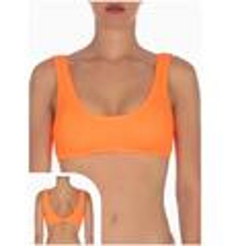 Costume componibile Top fisso in tessuto Lycra goffrata arancione fluo FK24-0906FO - F * * K - Modalova