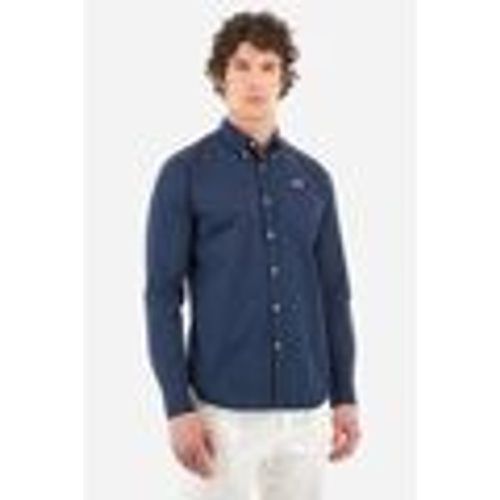 Camicia a maniche lunghe CCMC02-PP003 POPLIN-07017 NAVY - LA MARTINA - Modalova