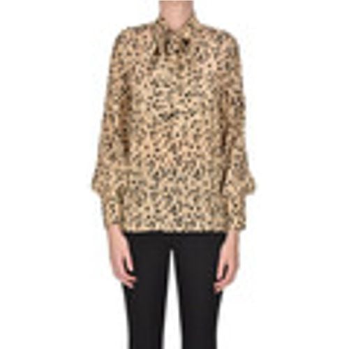 Camicia Blusa in crepè di seta animalier TPC00004053AI - True Royal - Modalova