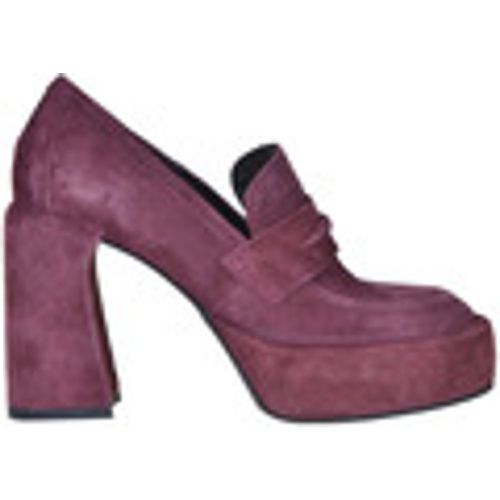 Scarpe Mocassini in suede con tacco e plateau CAT00004045AI - Elena Iachi - Modalova