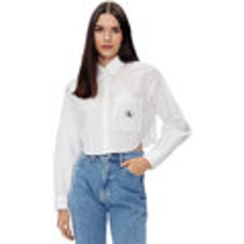 Camicia WOVEN LABEL CROPPED LS SHIRT - Calvin Klein Jeans - Modalova