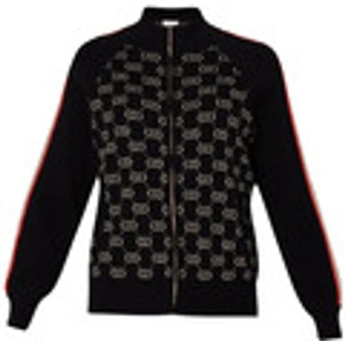 Felpa Cardigan Liu-jo monogram jacquard Donna Nera - Liu Jo - Modalova