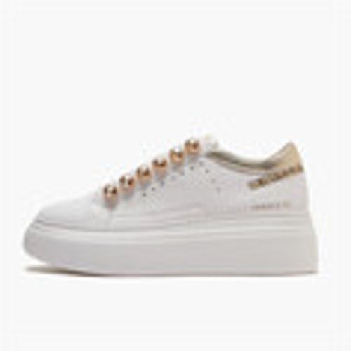 Sneakers sneakers donna in pelle white-gold BICE 701 11 - Emanuélle Vee - Modalova