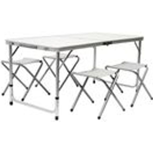 Klappbarer höhenverstellbarer Campingtisch 120x60x70cm inkl. 4 Falthocker Campingtischset Kofferform - Amanka - Modalova