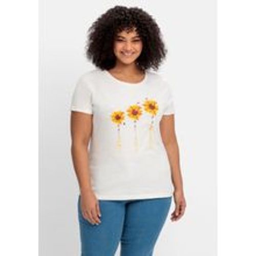 Große Größen: Shirt mit platziertem Blumendruck, offwhite, Gr.48/50 - sheego by Joe Browns - Modalova