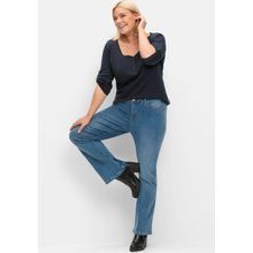 Große Größen: Bootcut Stretch-Jeans mit Bodyforming-Effekt, blue Denim, Gr.46 - sheego - Modalova