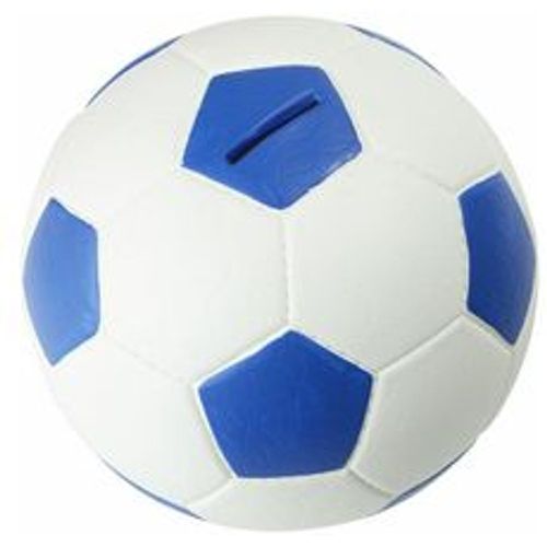 Spardose Fußball Lederoptik 15 cm Durchmesser, blau weiß - HMF - Fashion24 DE - Modalova