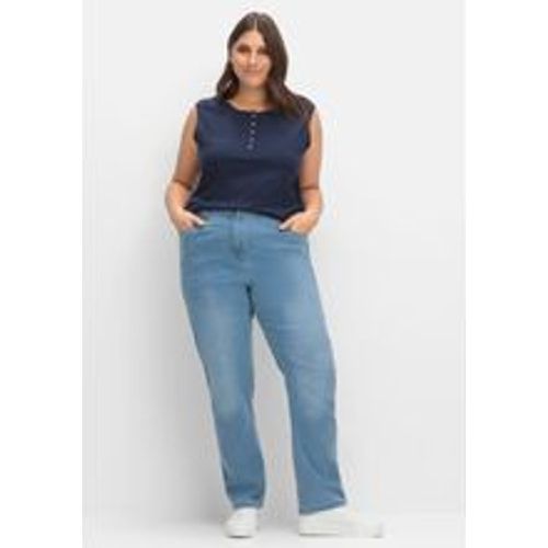 Große Größen: Gerade Jeans mit elastischem High-Waist-Bund, blue Denim, Gr.56 - sheego - Modalova