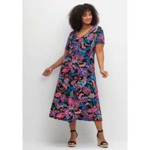 Große Größen: Jerseykleid mit Blumendruck, gemustert, Gr.48 - sheego by Joe Browns - Modalova