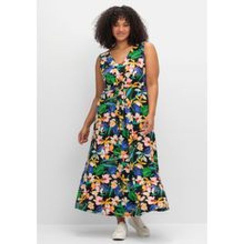 Große Größen: Ärmelloses Jerseykleid mit Blumendruck, gemustert, Gr.42 - sheego by Joe Browns - Modalova