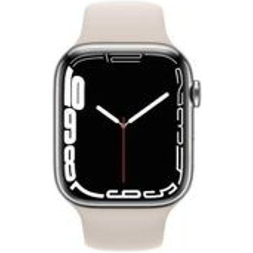 Watch (Series 7) 2021 GPS + Cellular 45 mm - Aluminium Silber - Sportarmband Weiß - Apple - Modalova