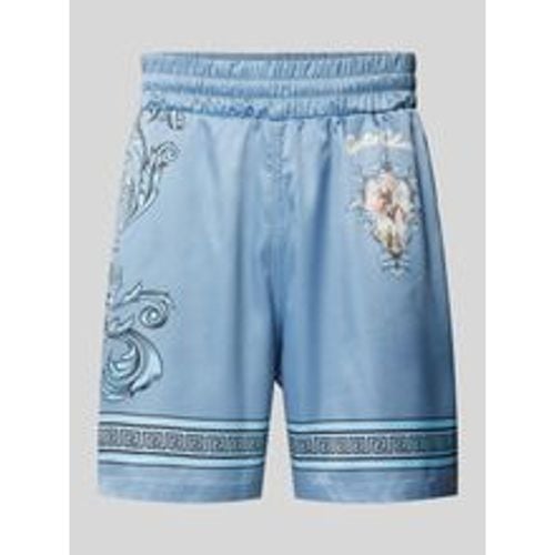 Regular Fit Shorts mit Motiv- und Label-Print - carlo colucci - Modalova