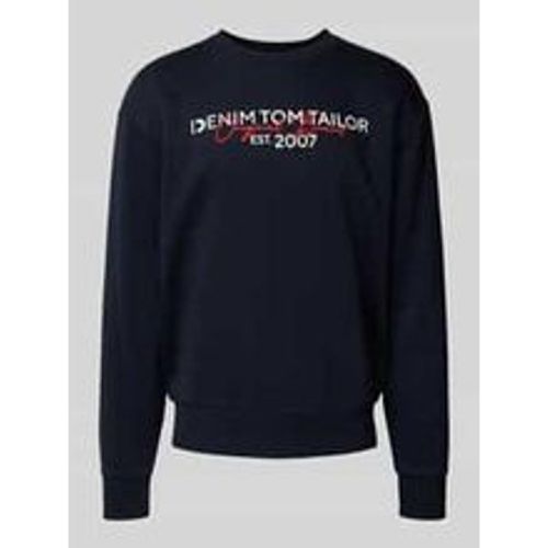 Basic Fit Sweatshirt mit Label-Schriftzug - Tom Tailor Denim - Modalova