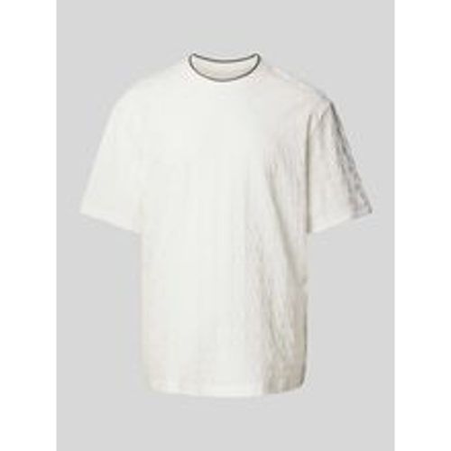 T-Shirt mit geripptem Rundhalsausschnitt Modell 'Jaquard' - Armani Exchange - Modalova