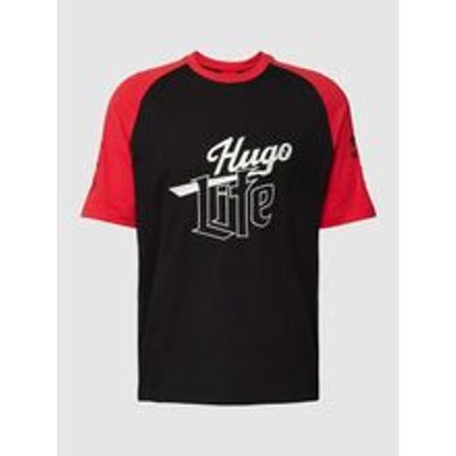 T-Shirt mit Label- und Statement-Stitching Modell 'Dilife' - HUGO - Modalova