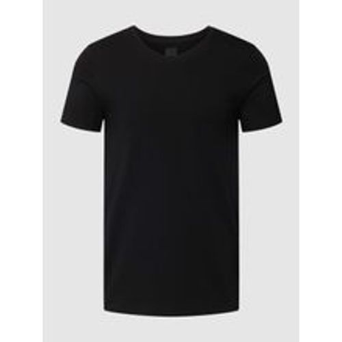 T-Shirt mit V-Ausschnitt Modell 'Long Life Cotton T-shirt' - Schiesser - Modalova