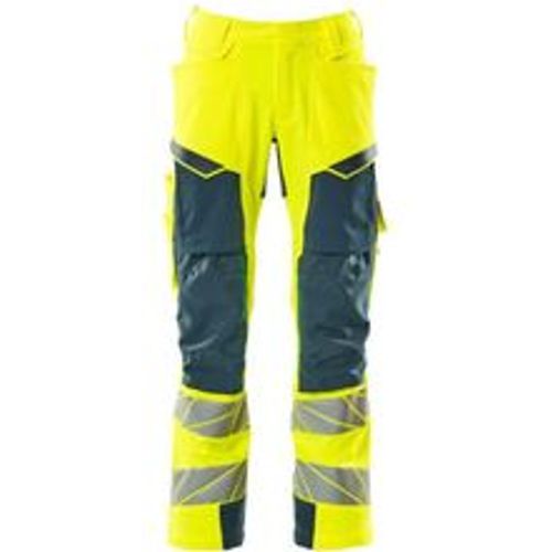 Hose mt Knietaschen, ultimate stretch Gr. 90C49, hi-vis gelb/dunkelpetroleum - Mascot - Modalova