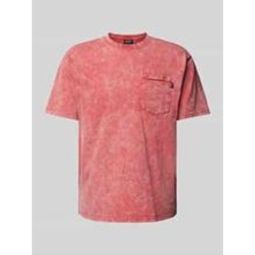 T-Shirt mit geripptem Rundhalsausschnitt - Scotch & Soda - Modalova