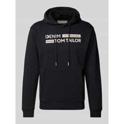 Regular Fit Hoodie mit Baumwolle und Label-Print - Tom Tailor Denim - Modalova