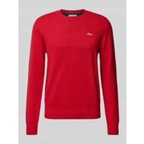 Regular Fit Strickpullover aus reiner Baumwolle mit Label-Stitching - s.Oliver RED LABEL - Modalova