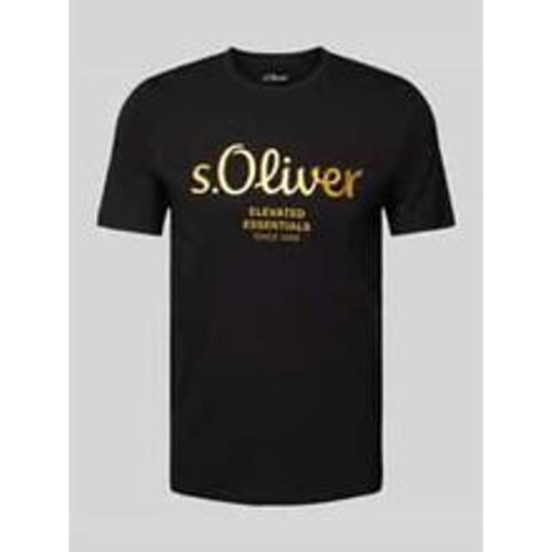 Regular Fit T-Shirt aus reiner Baumwolle mit Statement-Label-Print - s.Oliver RED LABEL - Modalova