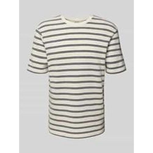 T-Shirt mit geripptem Rundhalsausschnitt Modell 'IAN' - Only & Sons - Modalova