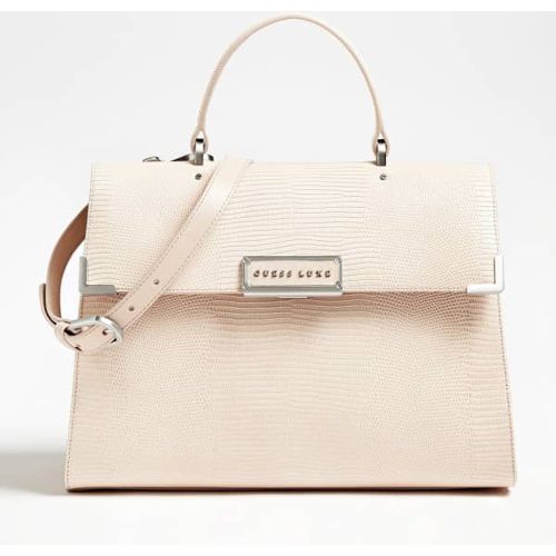 Bolso De Mano Belle Cuero Auténtico Estampado Efecto Pitón - Guess - Modalova