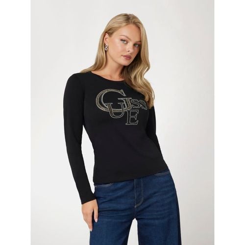 T-Shirt Con Logo Frontale E Borchie - Guess - Modalova