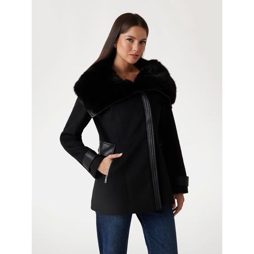 Cappotto In Misto Lana Melton - Guess - Modalova