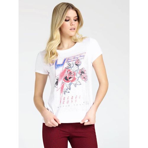 Camiseta Estampado E Strass - Guess - Modalova