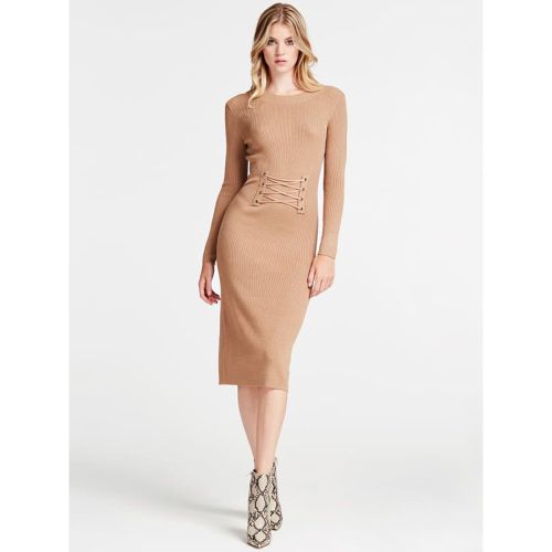 Vestido Largo Punto Detalle Corsé - Guess - Modalova