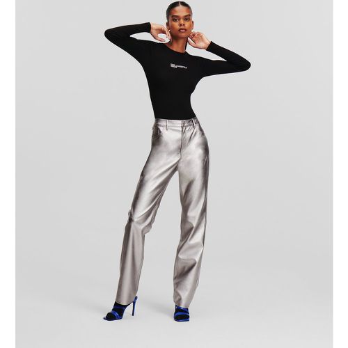 Klj Metallic Faux-leather Trousers, Woman, , Size: 25 - Karl Lagerfeld - Modalova