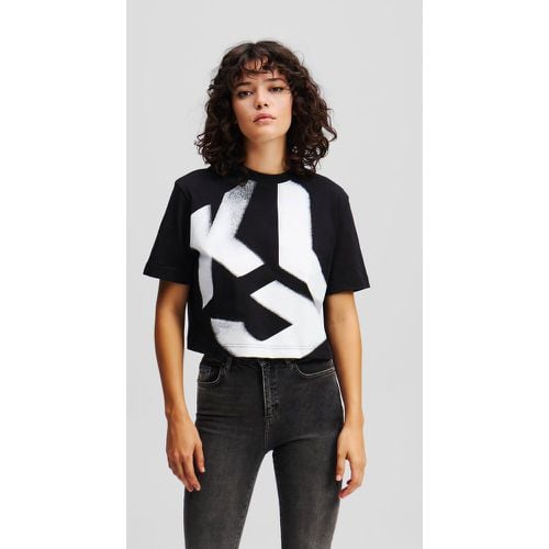 Klj Monogram Bleached T-shirt, Woman, , Size: XS - Karl Lagerfeld - Modalova