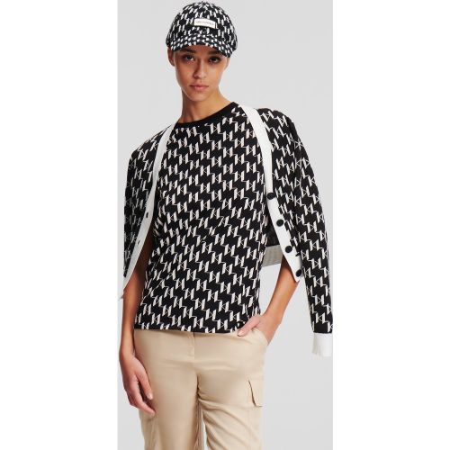 Monogram Cropped Cardigan, Woman, /, Size: L - Karl Lagerfeld - Modalova