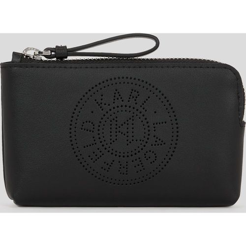 K/circle Perforated Keychain Pouch, Woman, , Size: One size - Karl Lagerfeld - Modalova