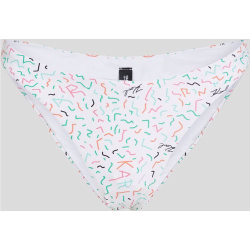 Geometric Print High-leg Bikini Bottoms, Woman, , Size: S - Karl Lagerfeld - Modalova