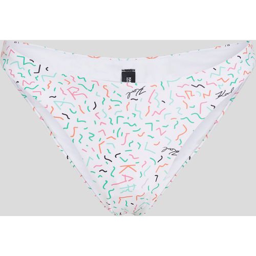 Geometric Print High-leg Bikini Bottoms, Woman, , Size: XS - Karl Lagerfeld - Modalova