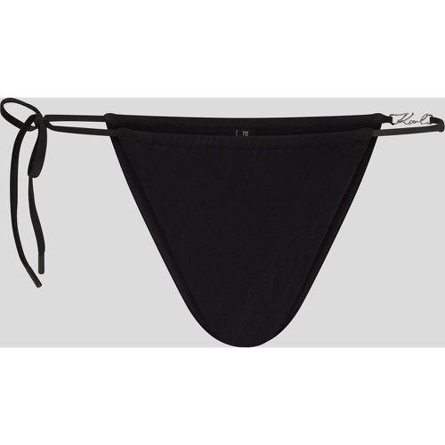 Karl Signature Shiny String Bikini Bottoms, Woman, , Size: M - Karl Lagerfeld - Modalova